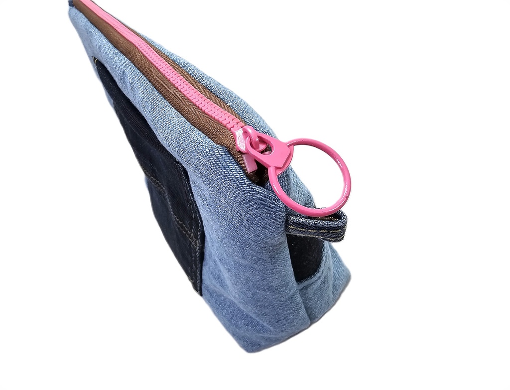 Trousse beauté en jean cote