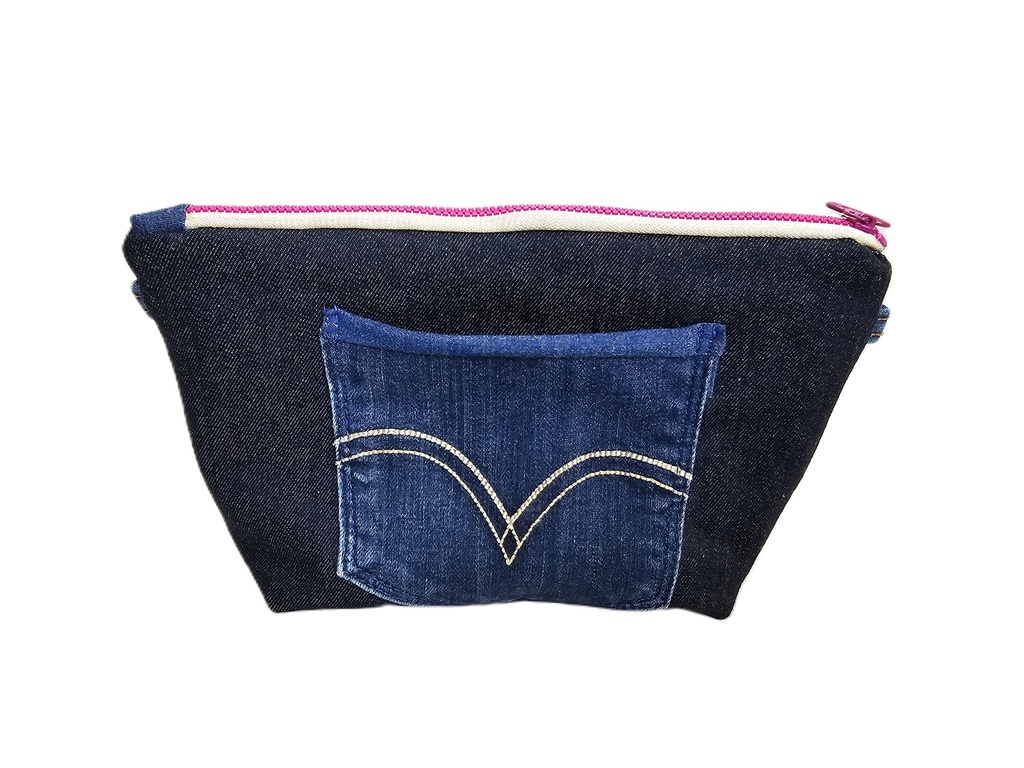 Trousse beauté en jean dark